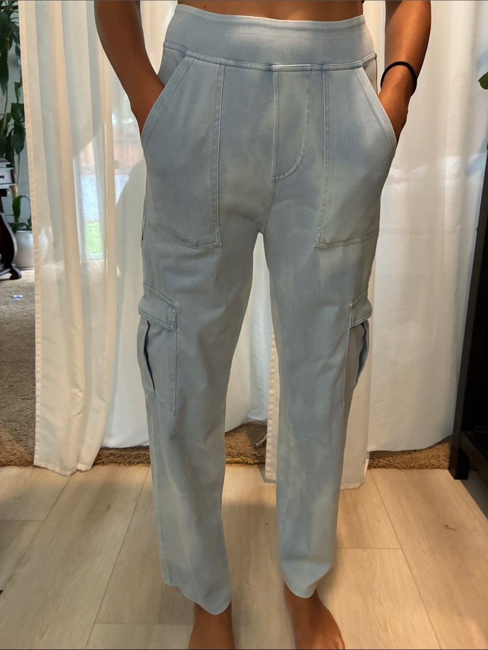 Light Blue Men's Cargo Pants - Casual Utility Style